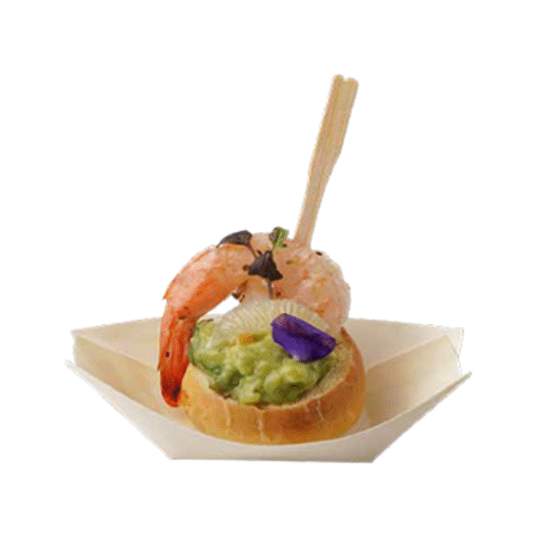 Pan Fried Shrimps on Avocado Toss